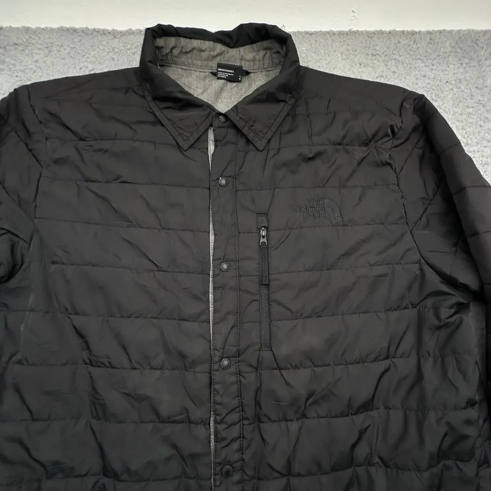 The North Face Padded Shirt Jacket Mens Large NF0A4P8G Black Puffer Snap Button